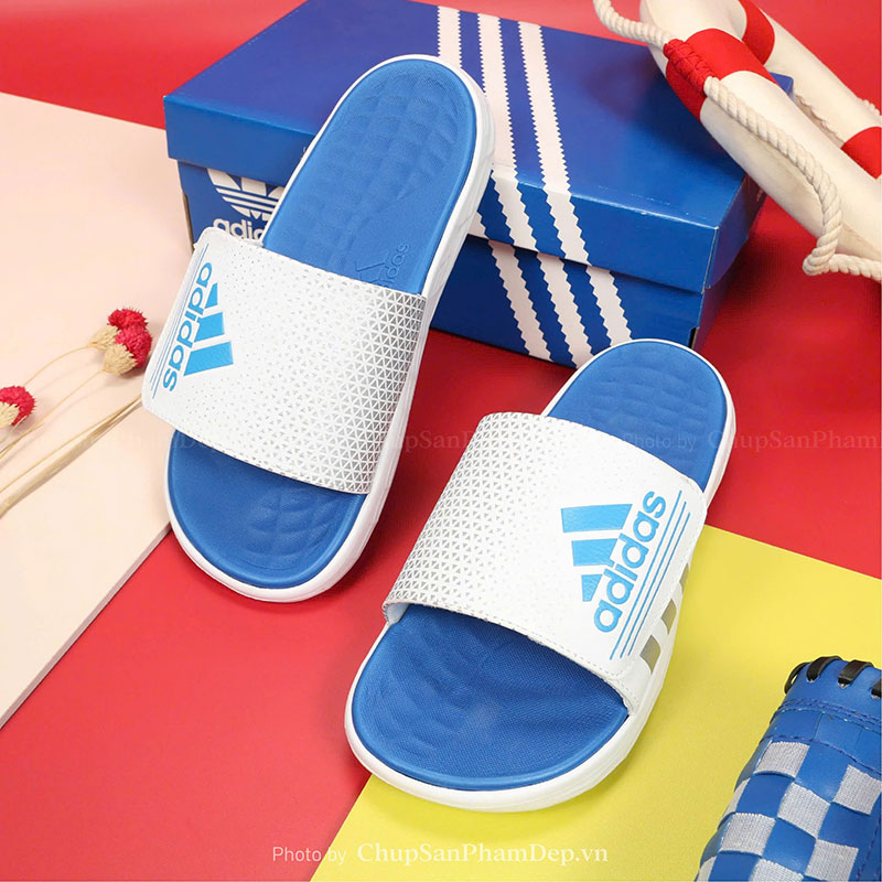 Dép Quai Ngang Dán Xé Logo Adidas Màu Bắt Mắt