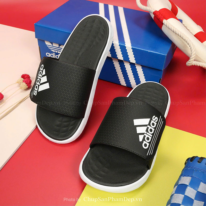 Dép Quai Ngang Dán Xé Logo Adidas Màu Bắt Mắt