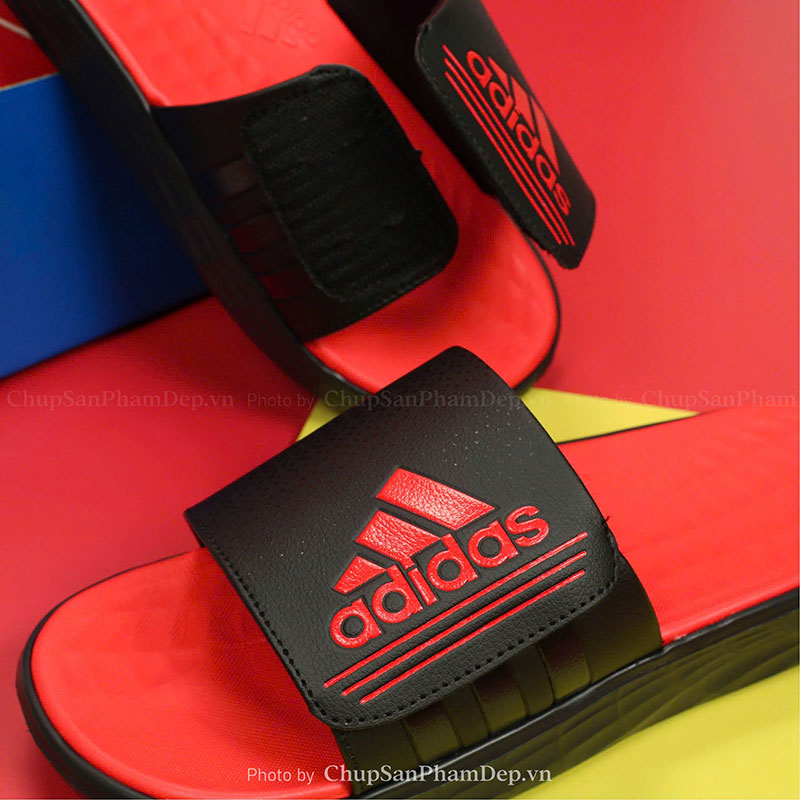 Dép Quai Ngang Dán Xé Logo Adidas Màu Bắt Mắt