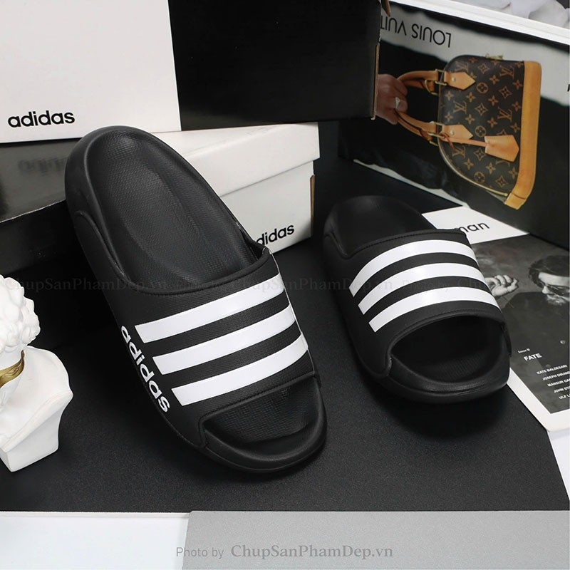 Dép Quai Ngang Sọc Màu Adidas Thể Thao