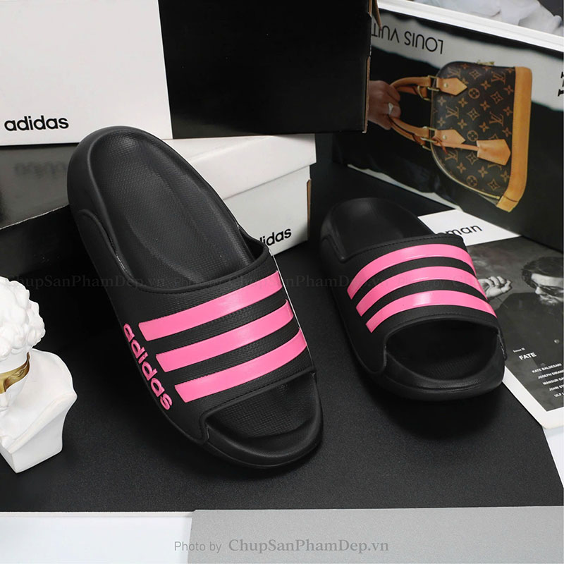 Dép Quai Ngang Sọc Màu Adidas Thể Thao