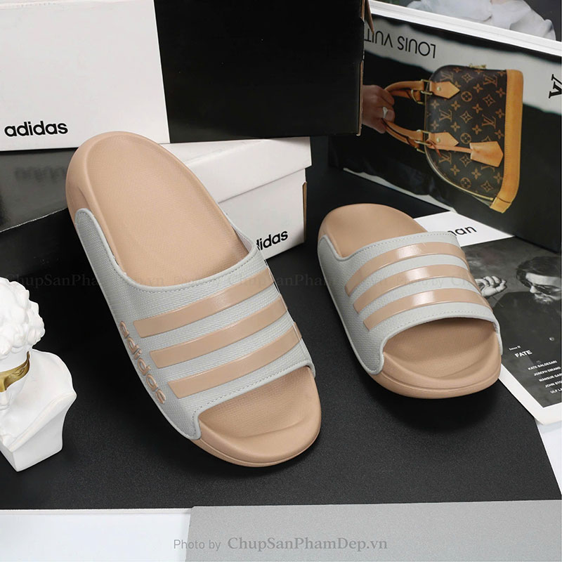 Dép Quai Ngang Sọc Màu Adidas Thể Thao