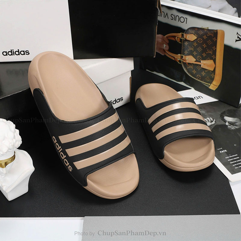 Dép Quai Ngang Sọc Màu Adidas Thể Thao