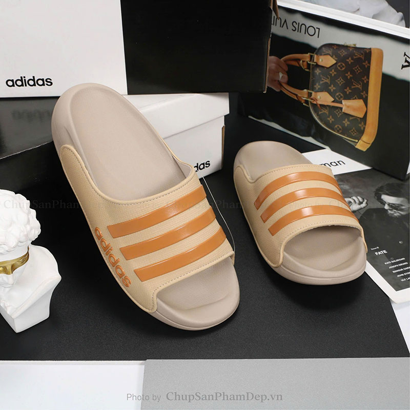 Dép Quai Ngang Sọc Màu Adidas Thể Thao