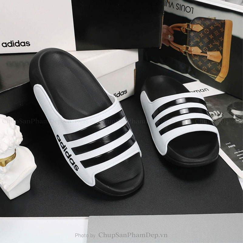 Dép Quai Ngang Sọc Màu Adidas Thể Thao