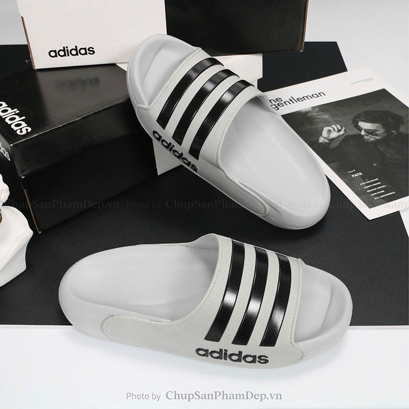 Dép Quai Ngang Sọc Màu Adidas Thể Thao