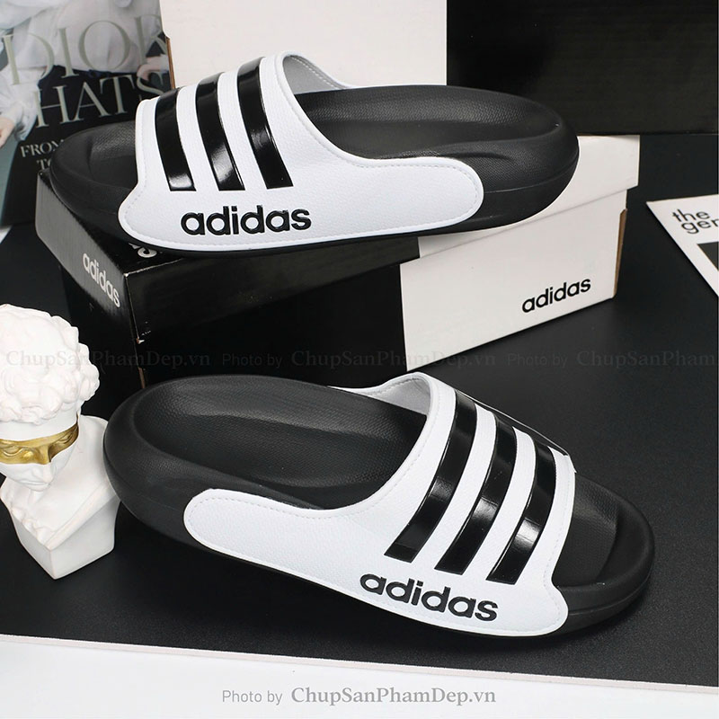 Dép Quai Ngang Sọc Màu Adidas Thể Thao