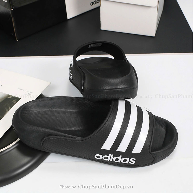 Dép Quai Ngang Sọc Màu Adidas Thể Thao