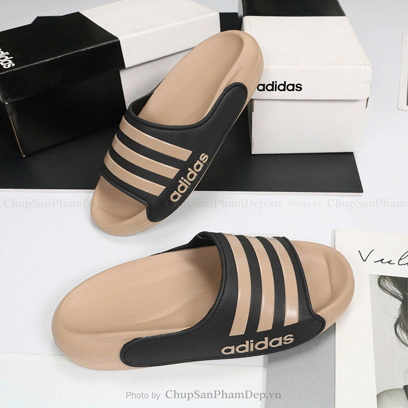 Dép Quai Ngang Sọc Màu Adidas Thể Thao