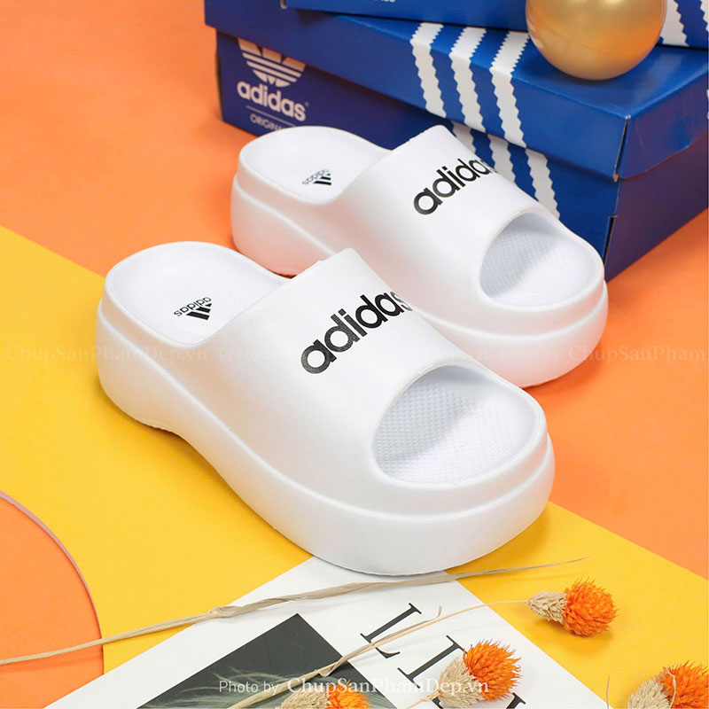 Dép Đúc Quai Ngang Adidas Đế Cao Cá Tính