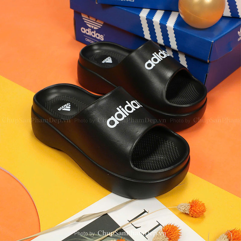 Dép Đúc Quai Ngang Adidas Đế Cao Cá Tính