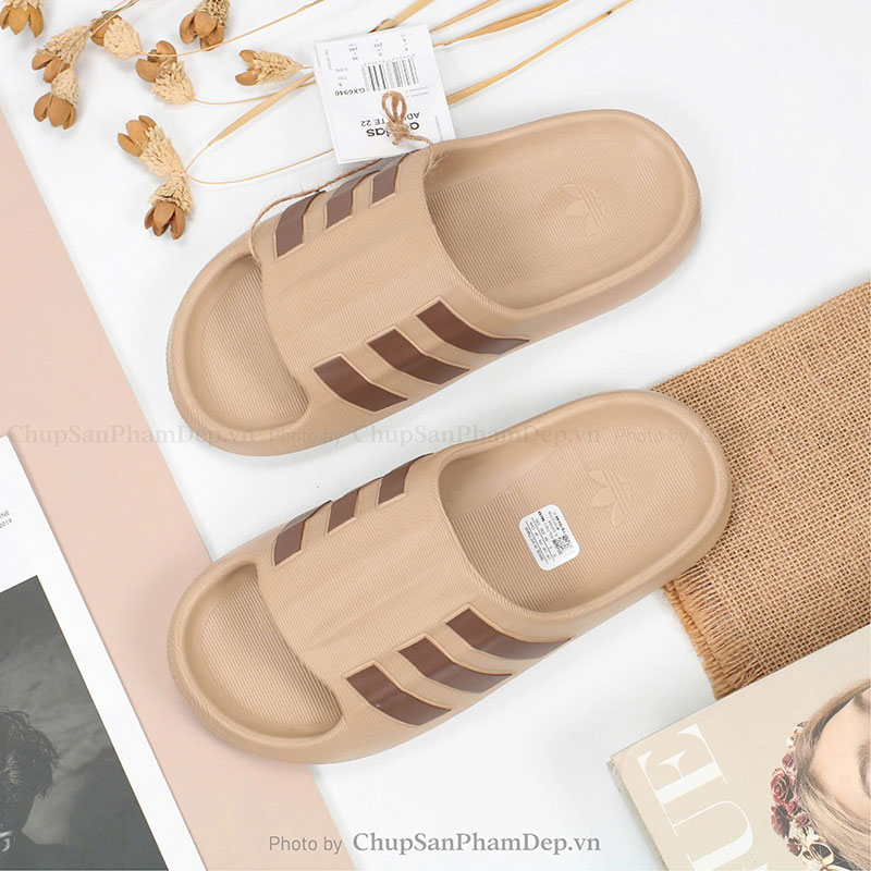 Dép Đúc Quai Ngang Adidas Slides Dark Brown Sắc Nét