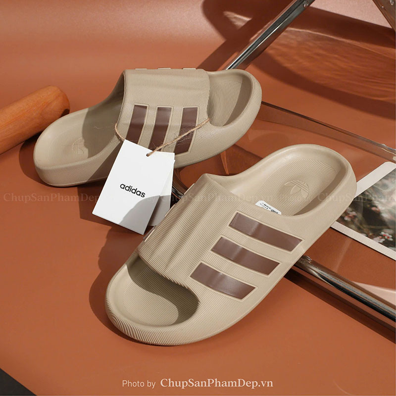 Dép Đúc Quai Ngang Adidas Slides Light Brown Sắc Nét