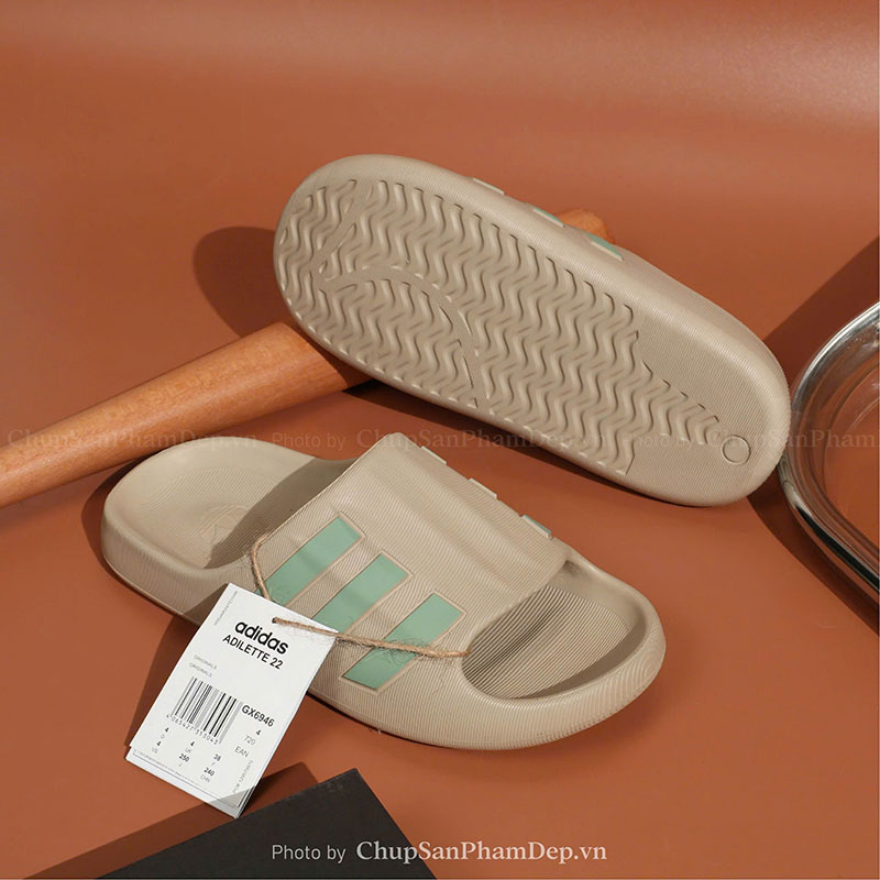 Dép Đúc Quai Ngang Adidas Slides Light Brown Sắc Nét