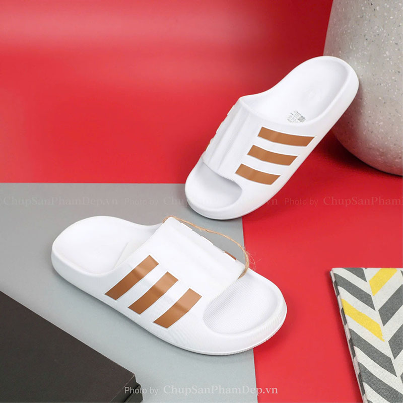 Dép Đúc Quai Ngang Adidas Slides White Thể Thao