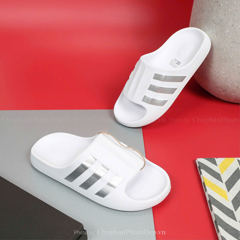 Dép Đúc Quai Ngang Adidas Slides White Thể Thao