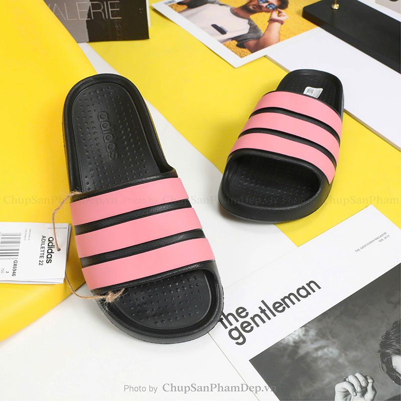 Dép Đúc Quai Ngang Adilette Slide Black Cổ Điển