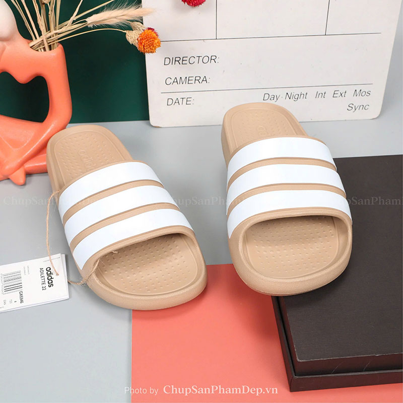 Dép Đúc Quai Ngang Adilette Slide Dark Brown Thoải Mái