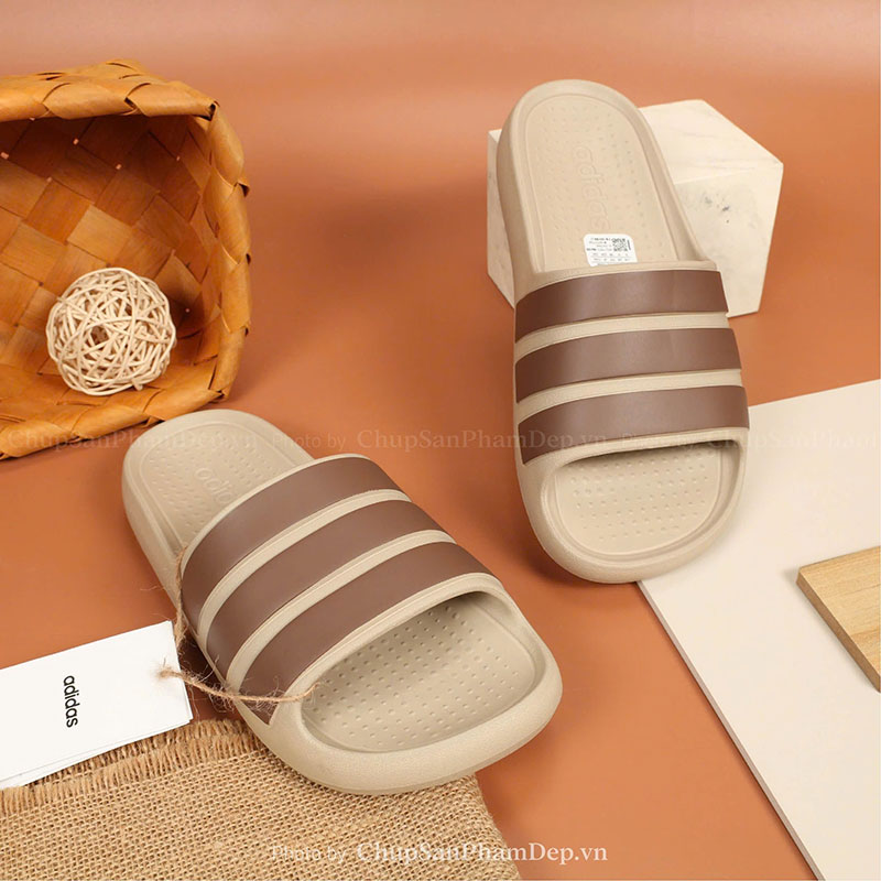 Dép Đúc Quai Ngang Adilette Slide Light Brown Dễ Phối Đồ