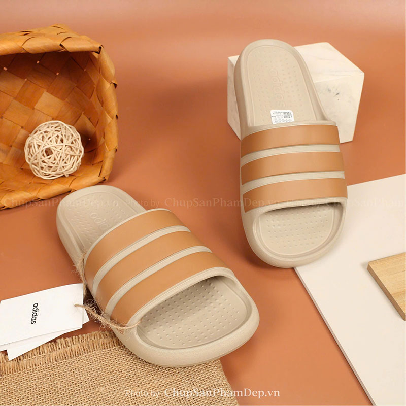 Dép Đúc Quai Ngang Adilette Slide Light Brown Dễ Phối Đồ