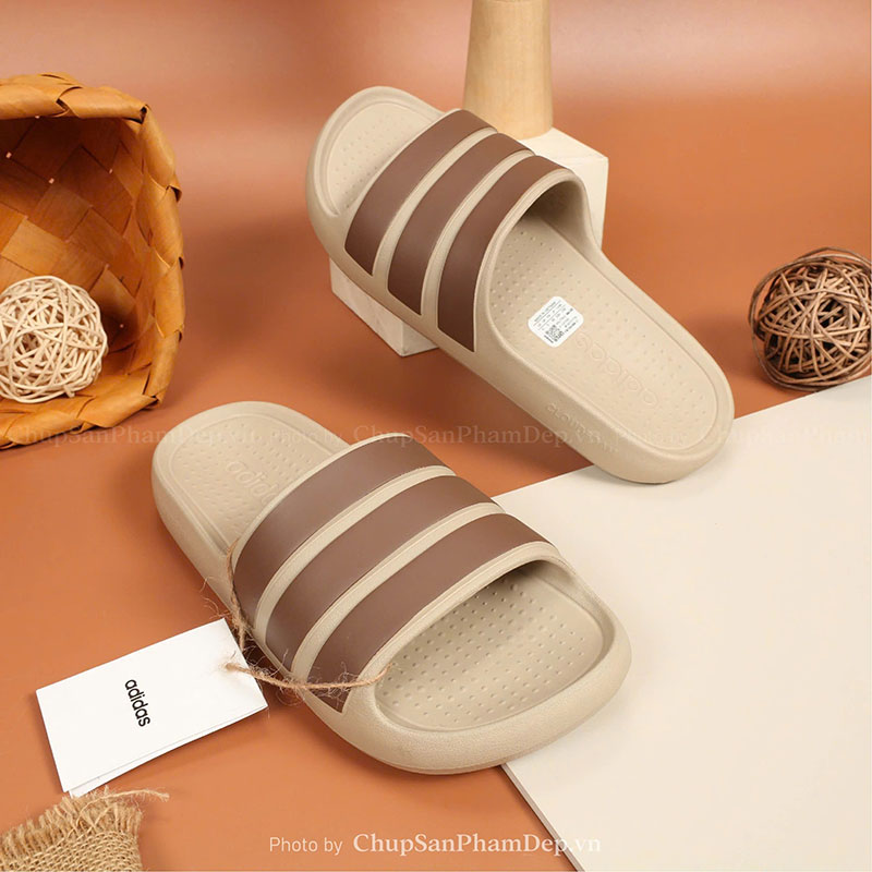 Dép Đúc Quai Ngang Adilette Slide Light Brown Dễ Phối Đồ