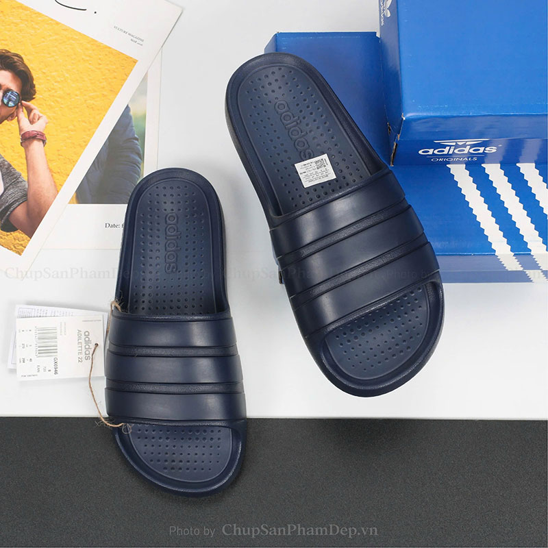 Dép Đúc Quai Ngang Adilette Slide Navy Thể Thao