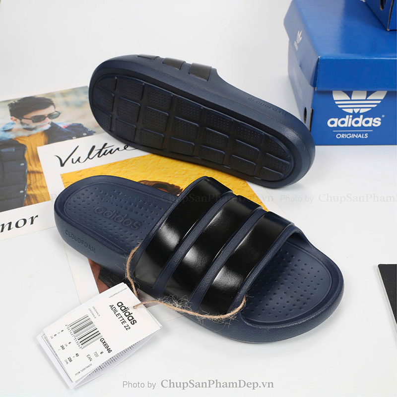 Dép Đúc Quai Ngang Adilette Slide Navy Thể Thao