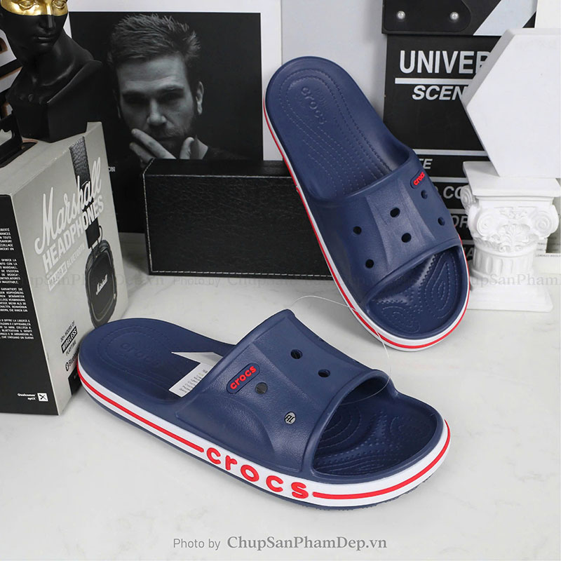 Dép Đúc Quai Ngang Crocs Slide Navy Trẻ Trung