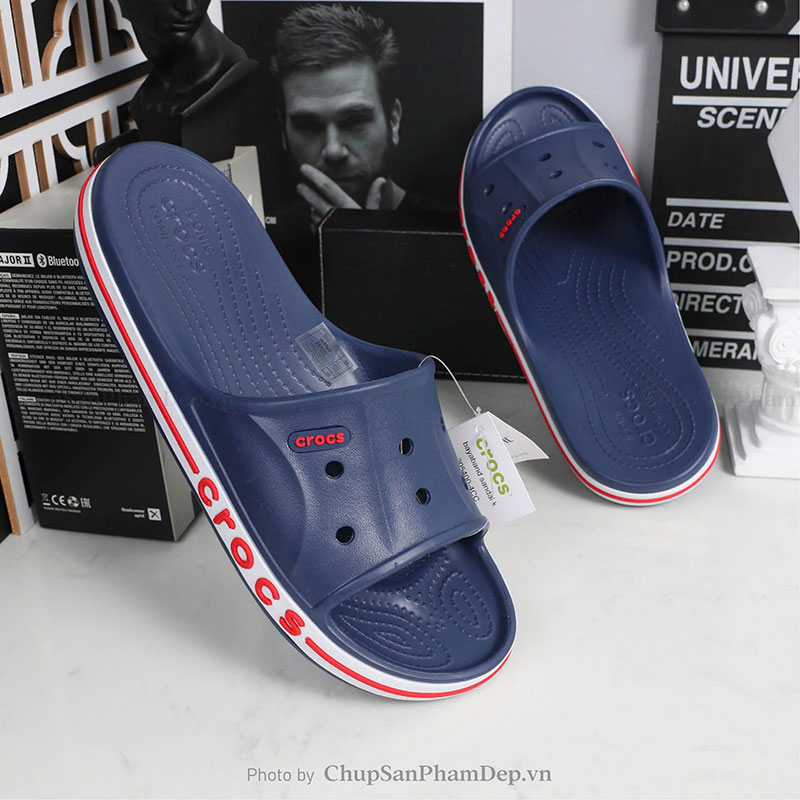 Dép Đúc Quai Ngang Crocs Slide Navy Trẻ Trung