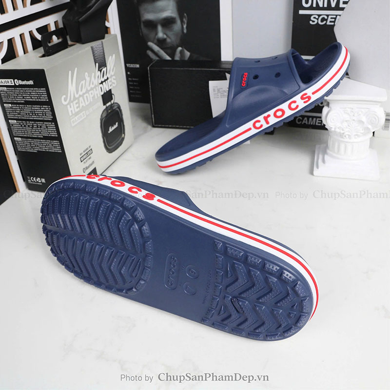 Dép Đúc Quai Ngang Crocs Slide Navy Trẻ Trung