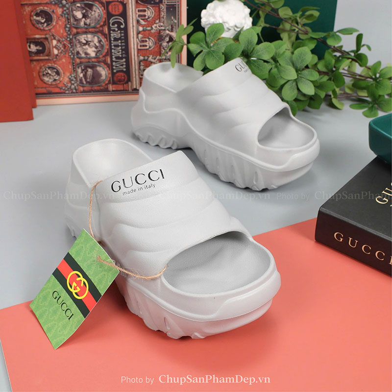 Dép Đúc Quai Ngang Đế Cao Gucci Đơn Giản