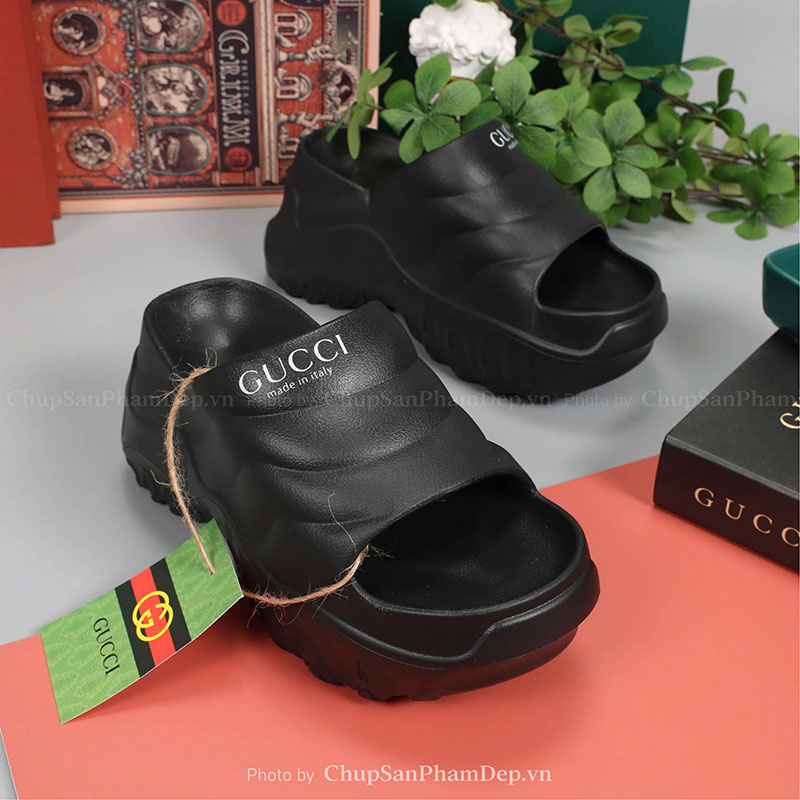 Dép Đúc Quai Ngang Đế Cao Gucci Đơn Giản