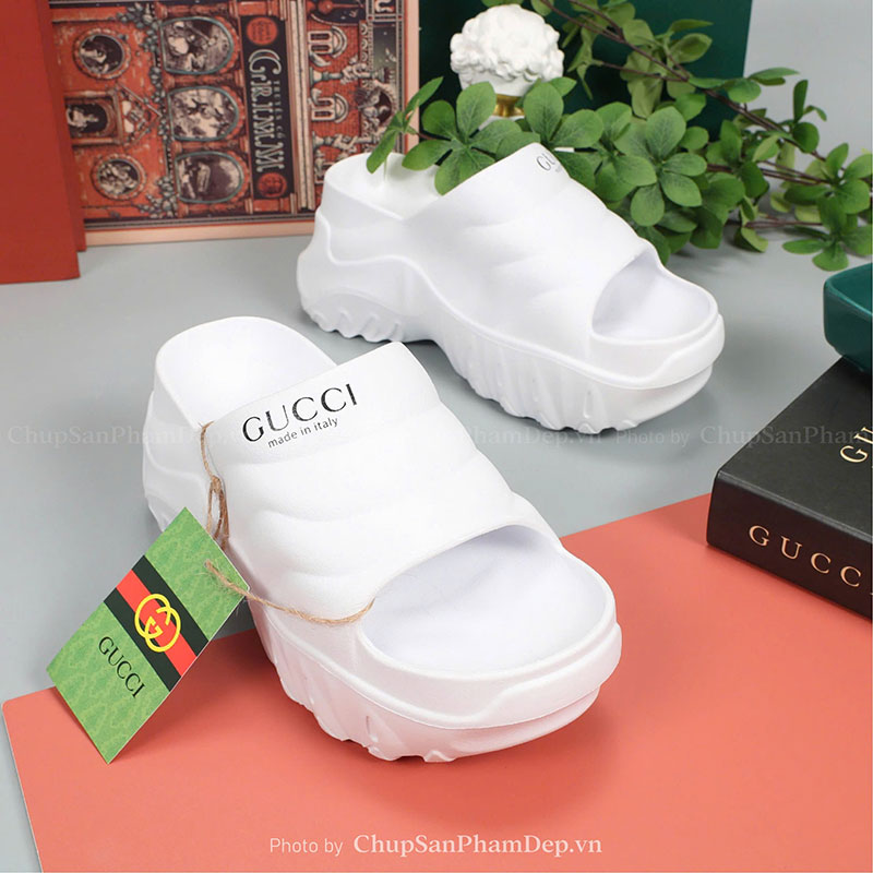 Dép Đúc Quai Ngang Đế Cao Gucci Đơn Giản