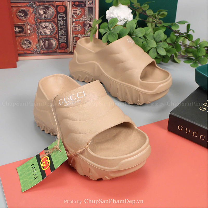 Dép Đúc Quai Ngang Đế Cao Gucci Đơn Giản