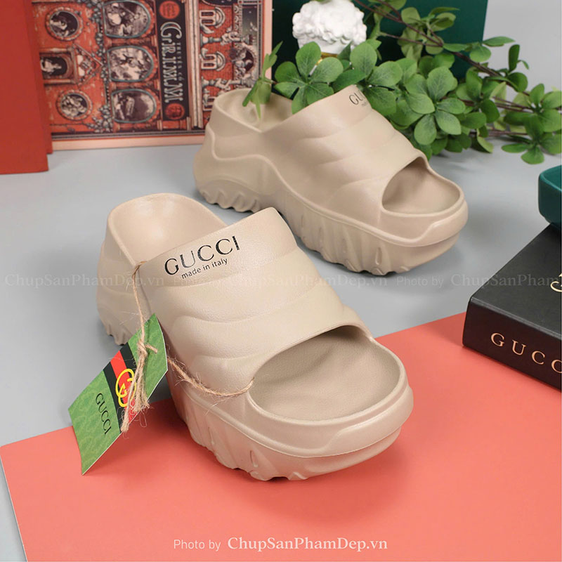 Dép Đúc Quai Ngang Đế Cao Gucci Đơn Giản