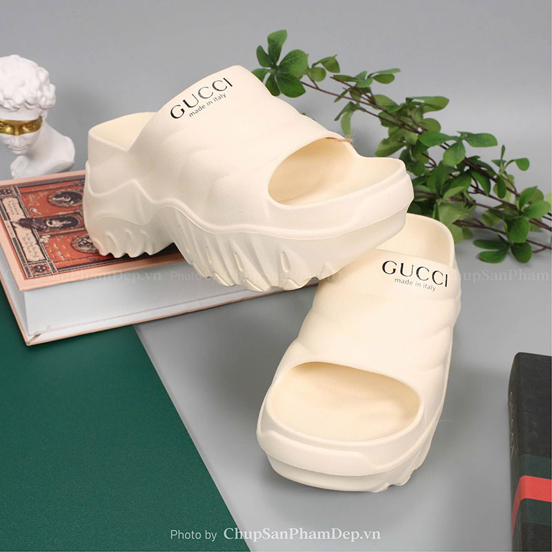 Dép Đúc Quai Ngang Đế Cao Gucci Đơn Giản