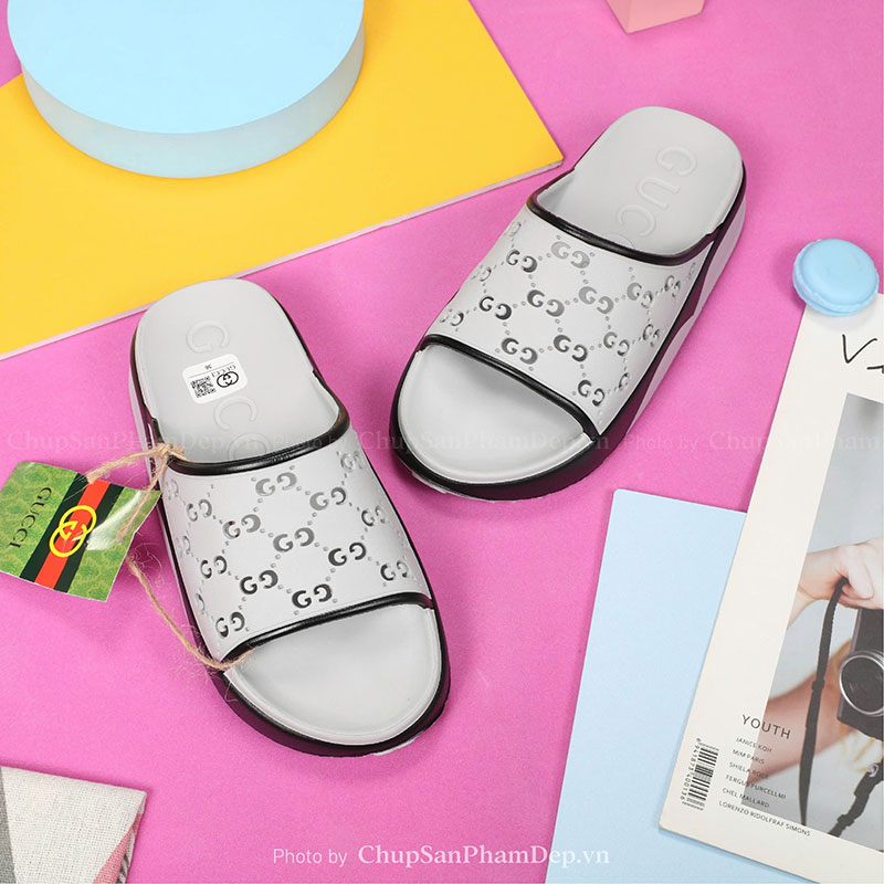 Dép Đúc Quai Ngang Gucci Slides Màu Nổi Bật