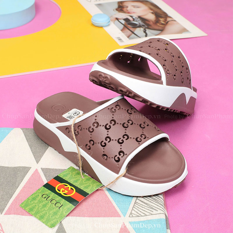 Dép Đúc Quai Ngang Gucci Slides Màu Nổi Bật