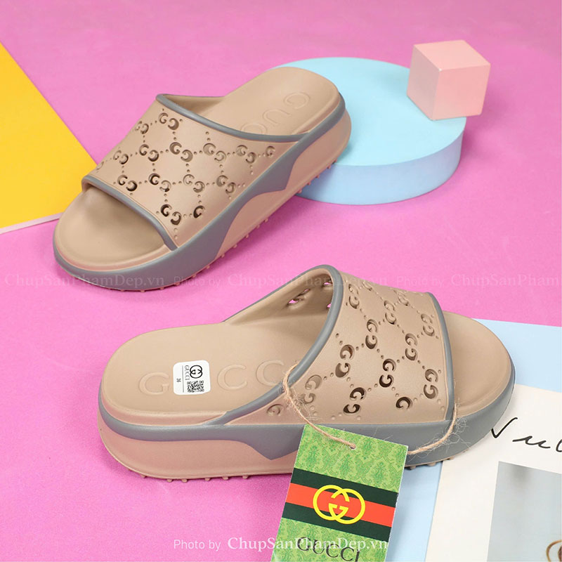 Dép Đúc Quai Ngang Gucci Slides Màu Nổi Bật