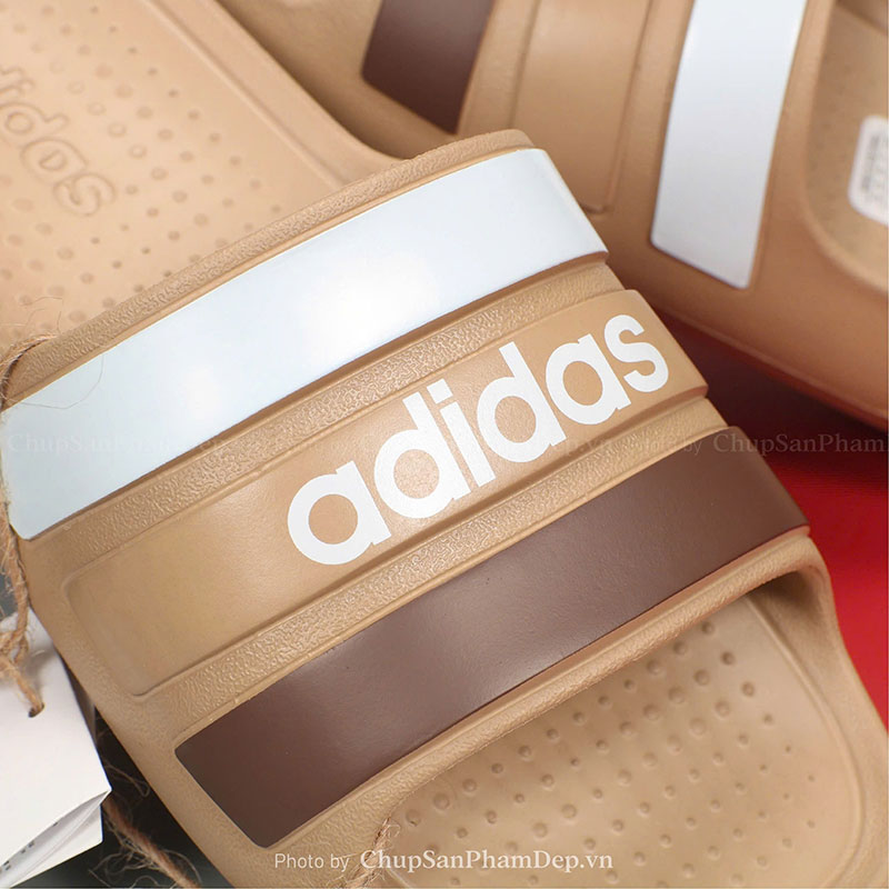 Dép Đúc Quai Ngang Logo Adidas x Sọc Màu Chất Lượng Cao