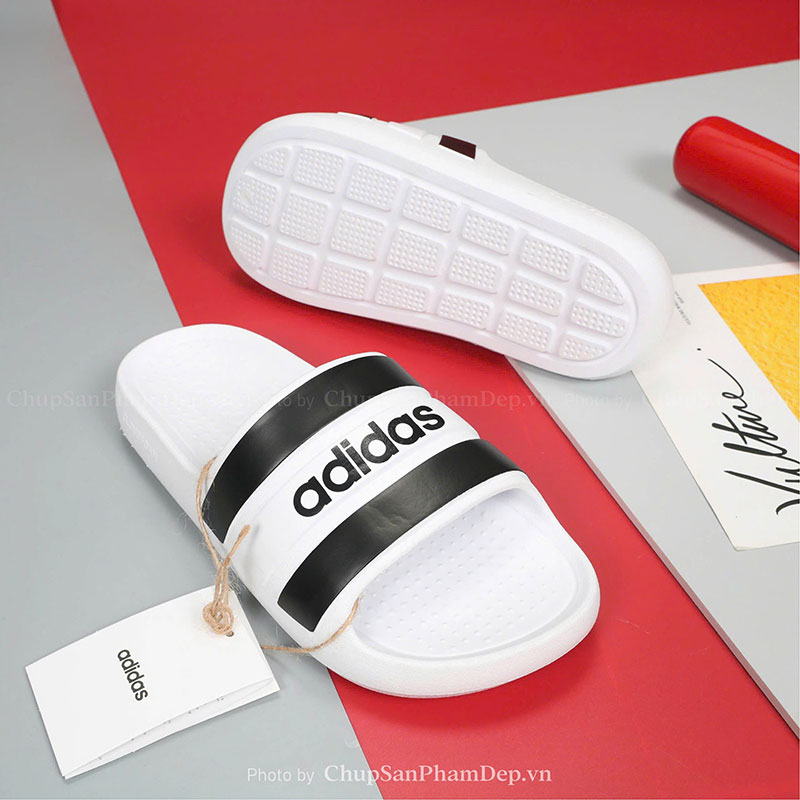 Dép Đúc Quai Ngang Logo Adidas x Sọc Màu Chất Lượng Cao