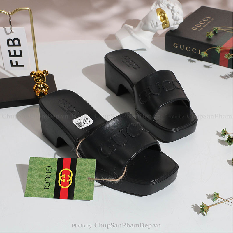 Dép Đúc Gucci 6cm Logo Quai Nữ Tính