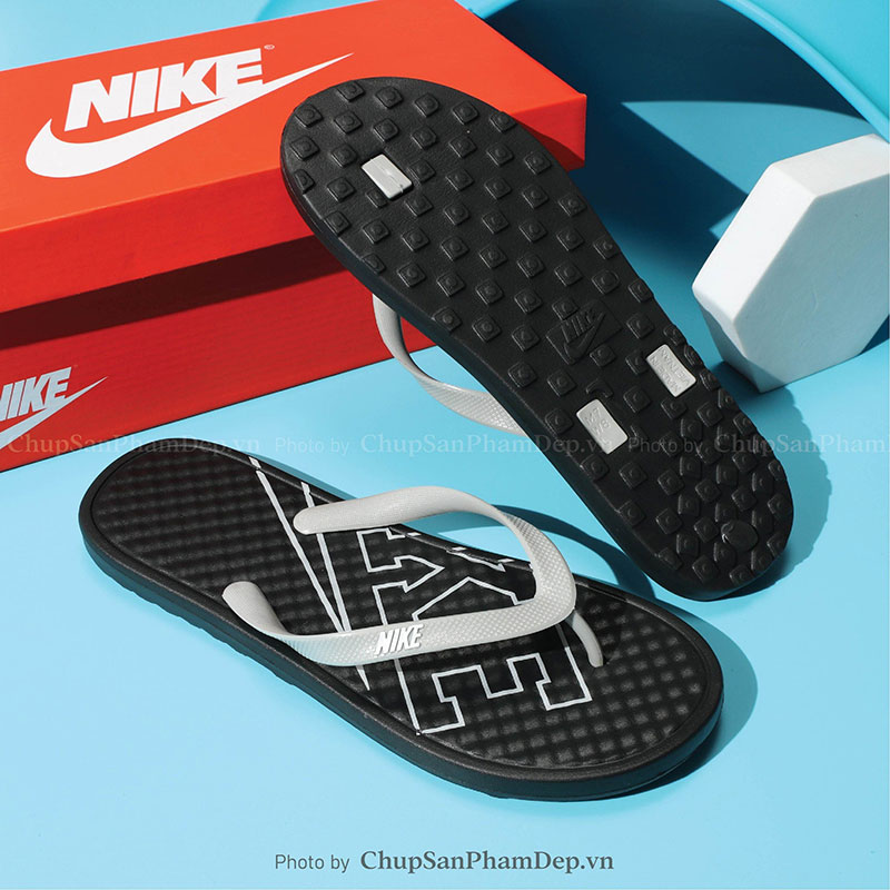 Dép Xỏ Ngón Logo Nike Nền Màu Trẻ Trung