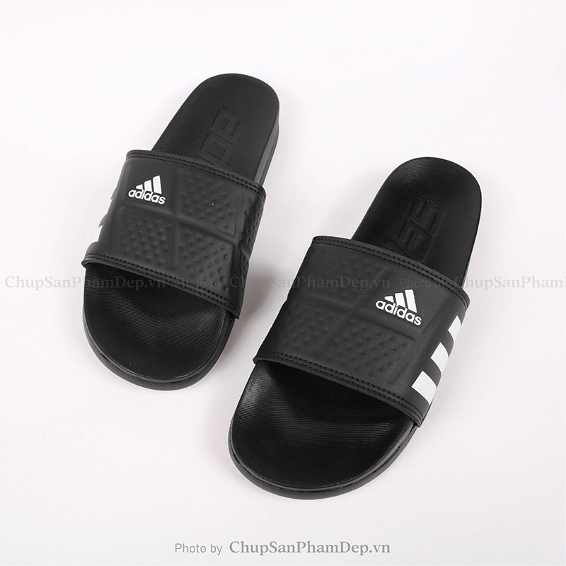 Dép Bản Plus Quai Ngang Adidas Sọc Trắng Thể Thao