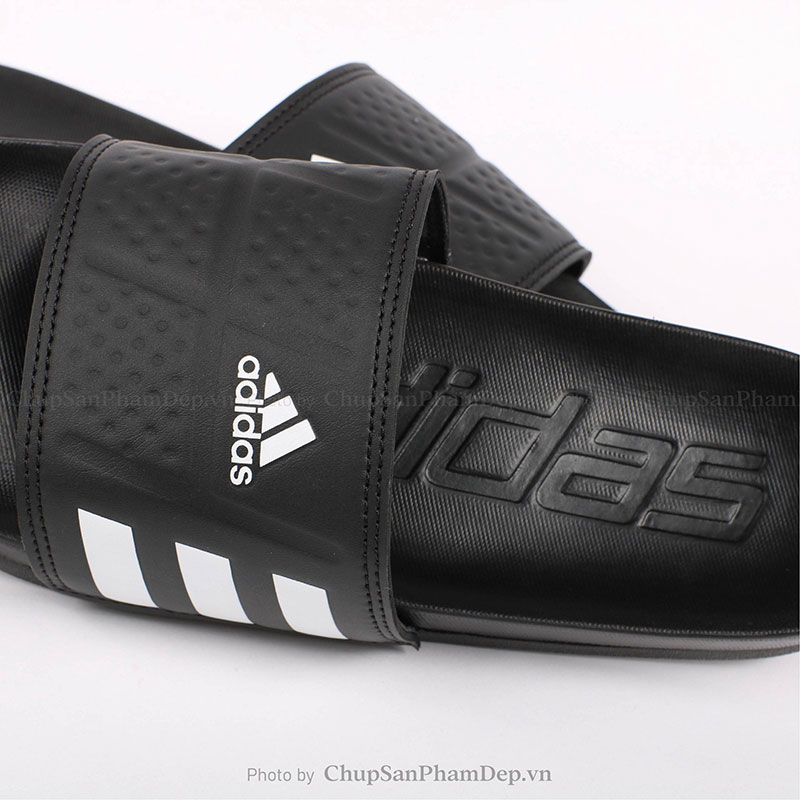 Dép Bản Plus Quai Ngang Adidas Sọc Trắng Thể Thao