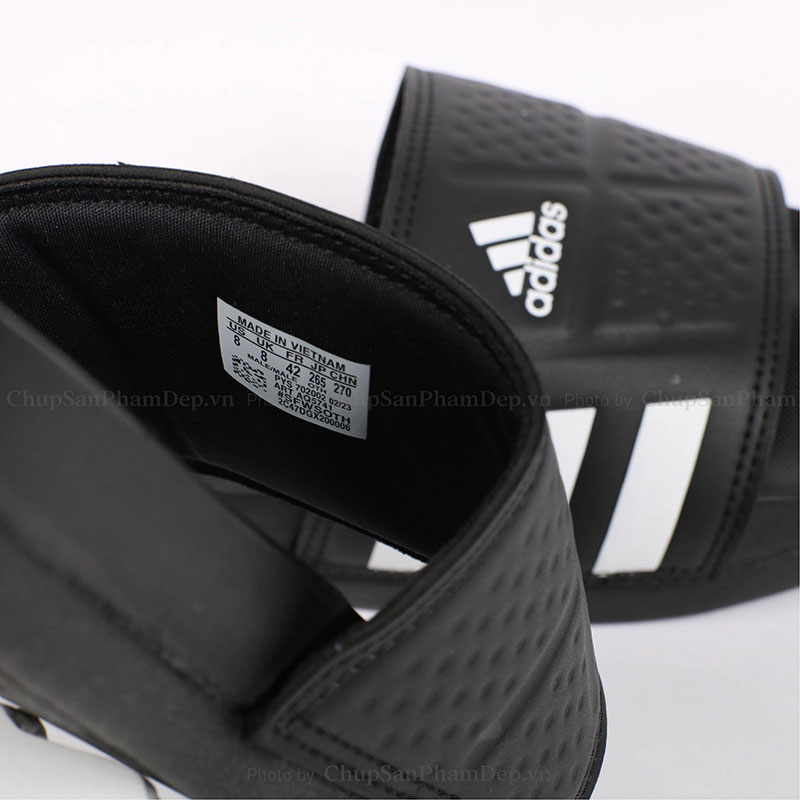 Dép Bản Plus Quai Ngang Adidas Sọc Trắng Thể Thao