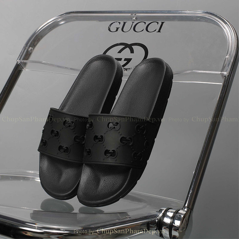 Dép Bản Quai Úp IPI Họa Tiết Locking Gucci Ấn Tượng