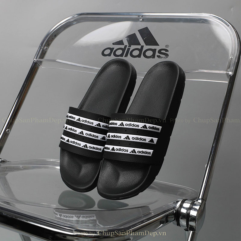 Dép Bản Quai Úp IPI Logo Adidas Viền Nổi Đẹp Mắt