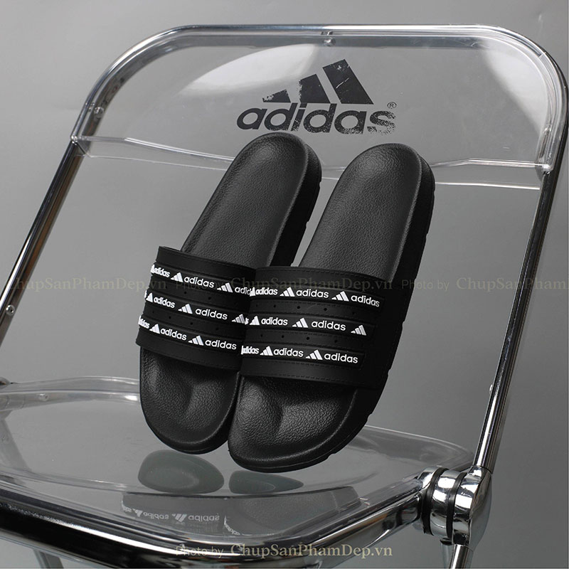 Dép Bản Quai Úp IPI Logo Adidas Viền Nổi Đẹp Mắt