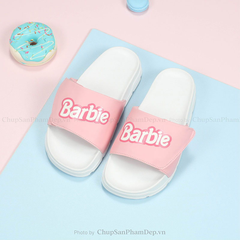 Dép Quai Dán Xé Chữ Barbie Màu Hiện Đại